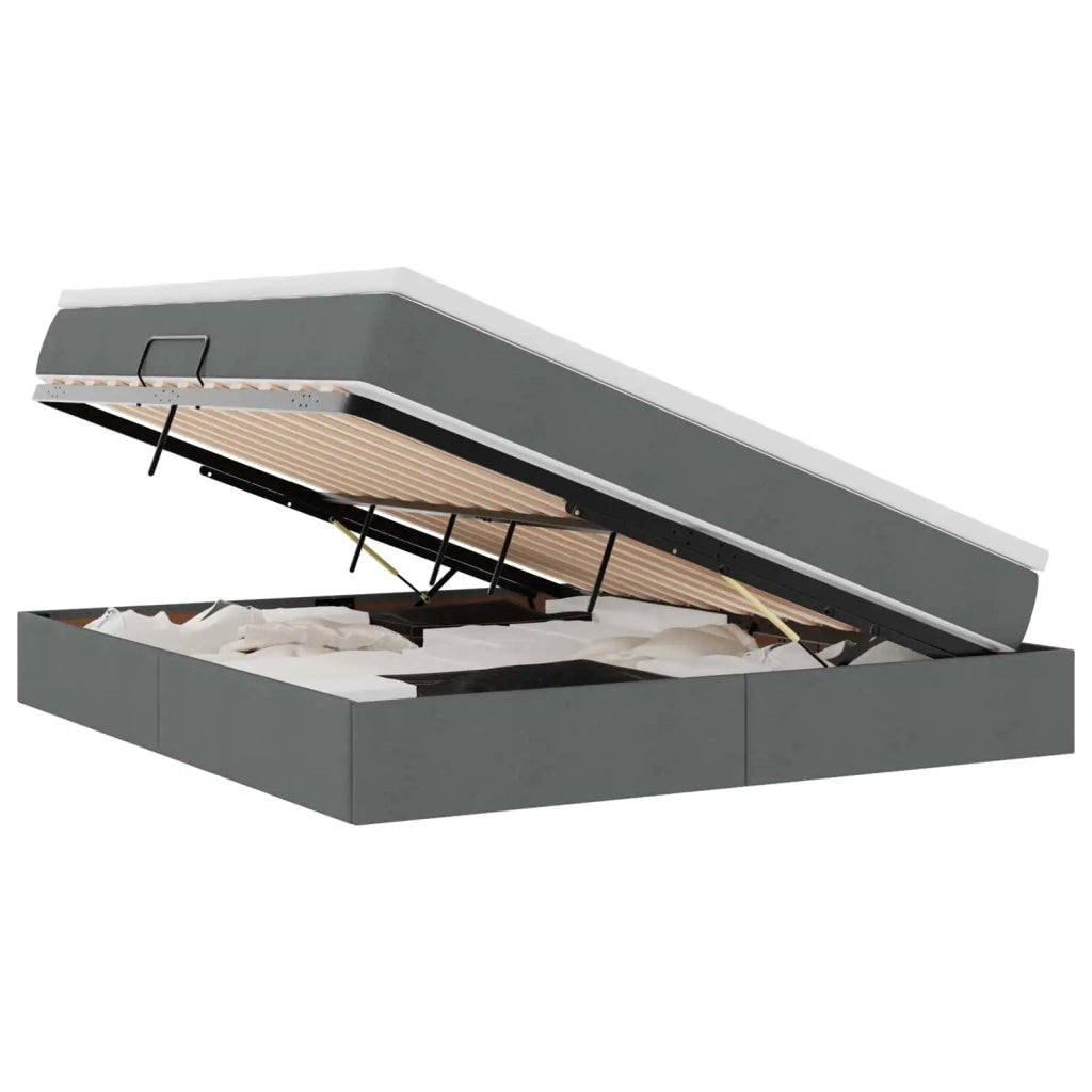 Letto con contenitore e materasso Grigio scuro 160 x 200 cm 3370237