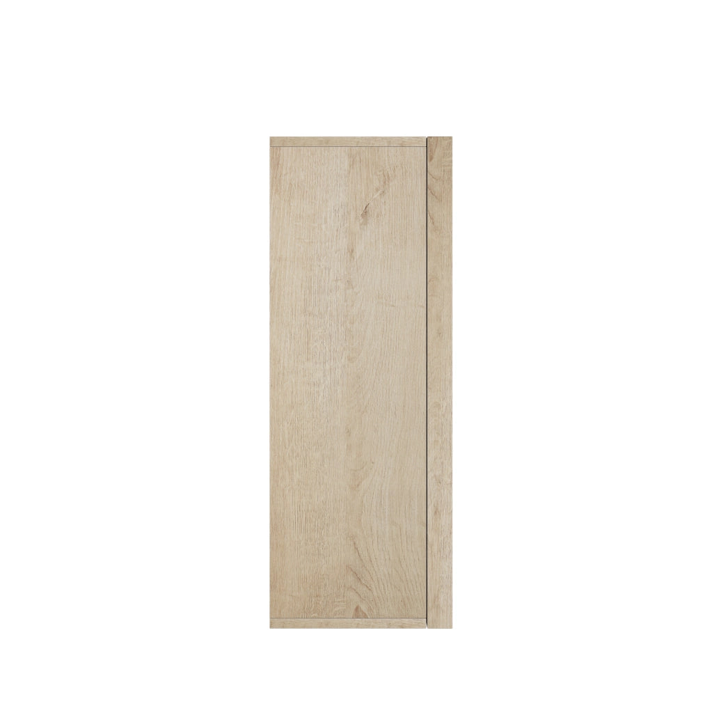Mobiletto bagno da parete in MDF e truciolato effetto rovere senza maniglie, 60x21,6x58 cm