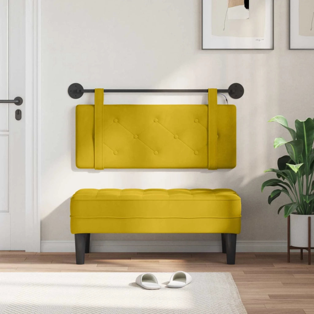 Testiera sospesa Con luce LED Giallo Velluto 3424117