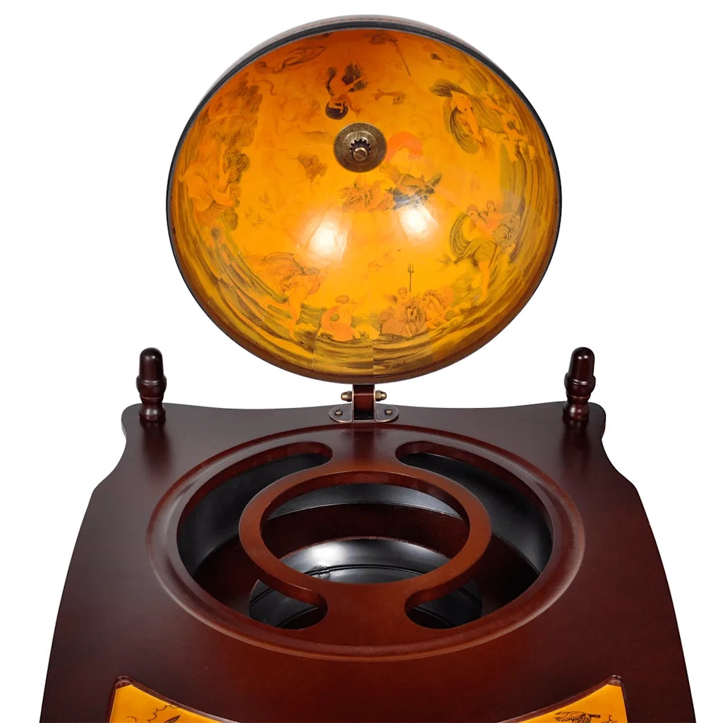 Bar a Globo Portavini Supporto in Legno Eucalipto Autoportante 240699