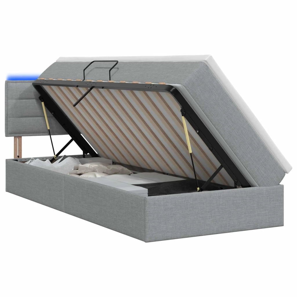 Letto con contenitore LED e materasso Grigio Chiaro 3458979