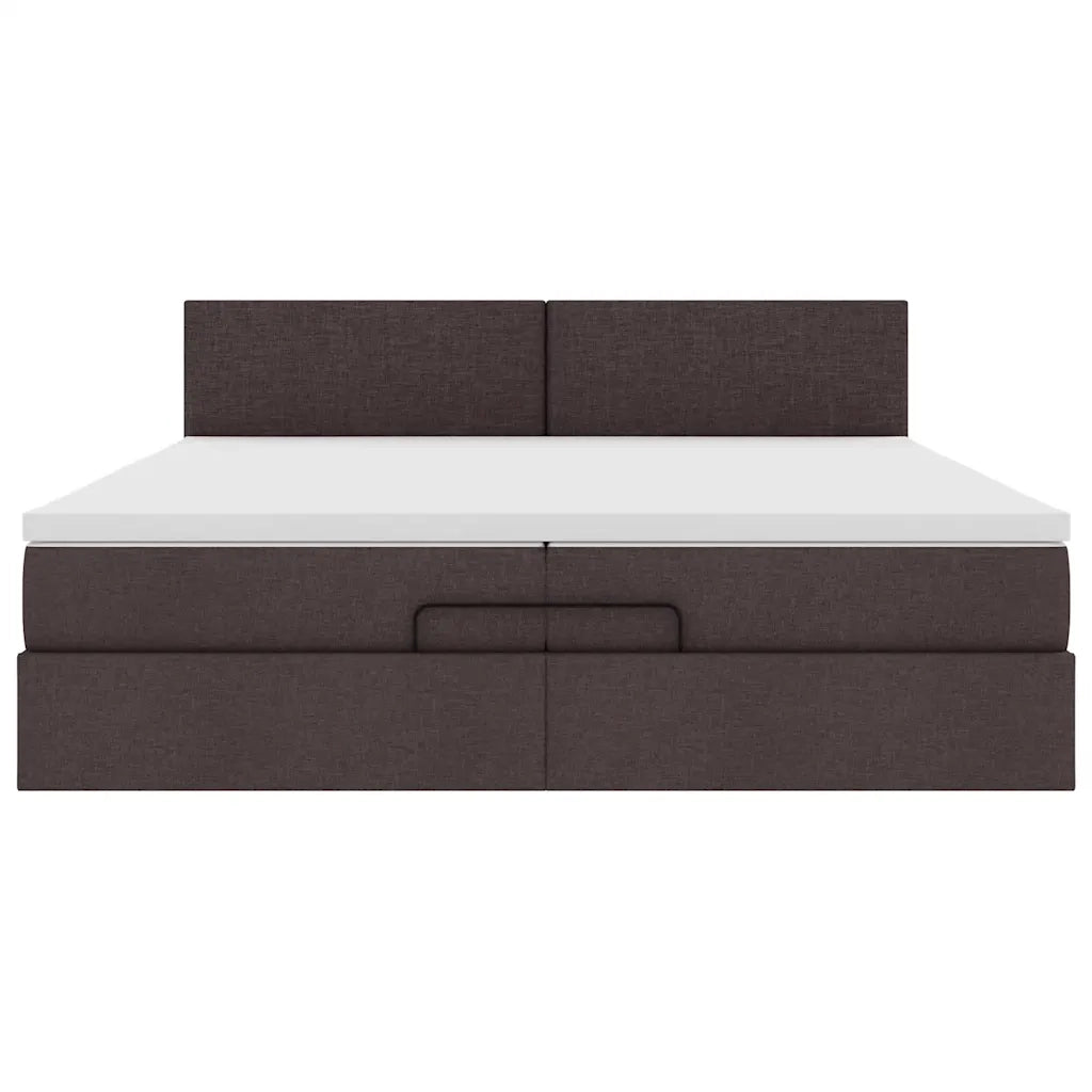 Struttura Letto Pouf con Materasso 200x200 cm in Tessuto