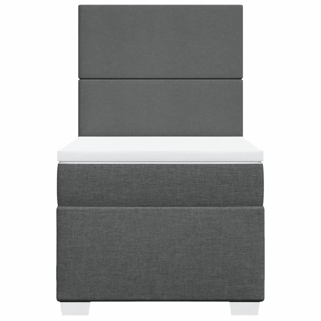 Giroletto a Molle con Materasso Grigio Scuro 100x200 cm Tessuto