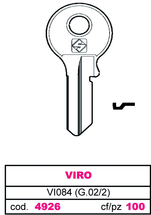 Silca CHIAVE ASC VI084 (G.VAC 2) VIRO 20.00 pz