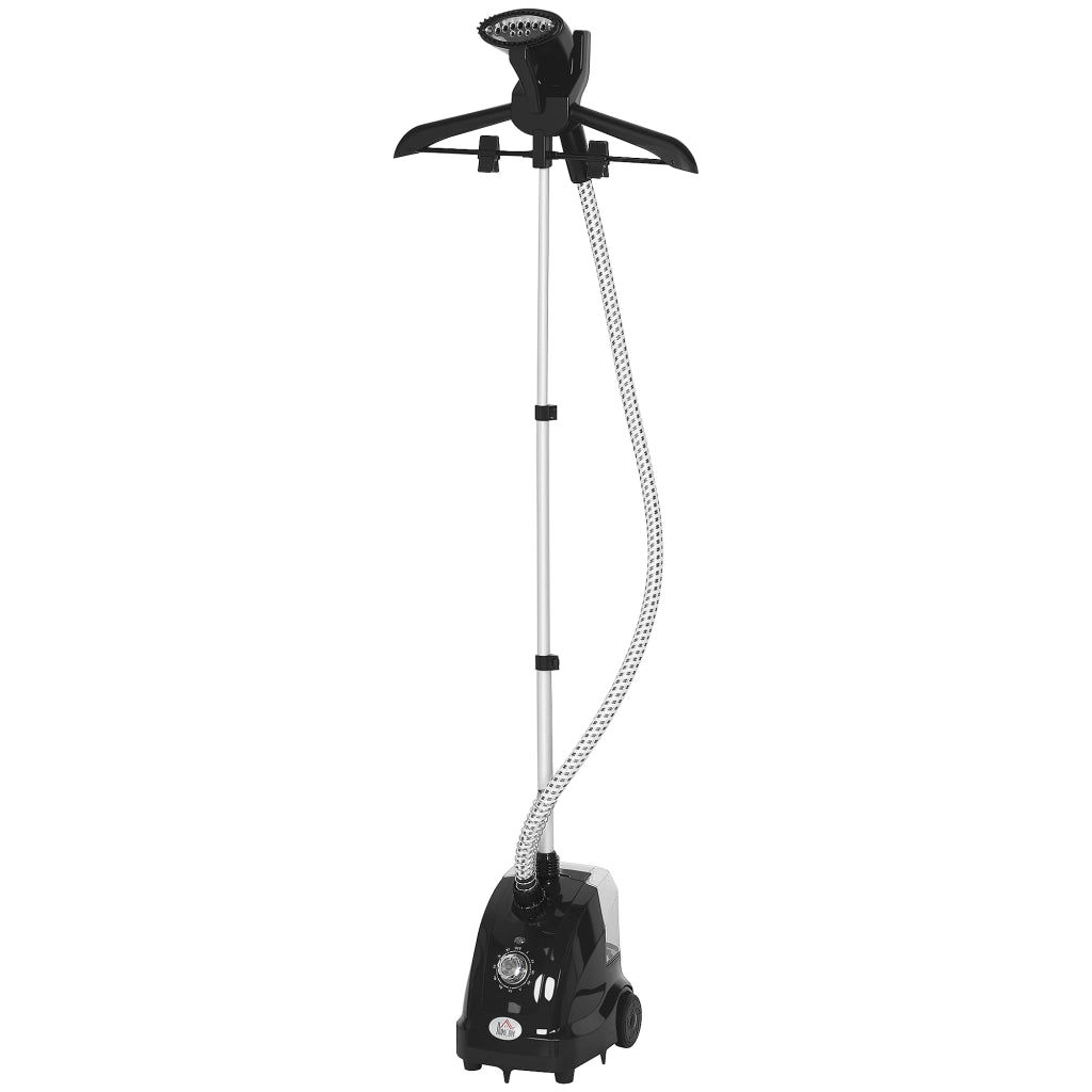 Stiratrice Verticale a Vapore 1.4L con Asta Estendibile in ABS e PP, Pratico Ferro Verticale con Ruote 26x21.5x29 cm Nero