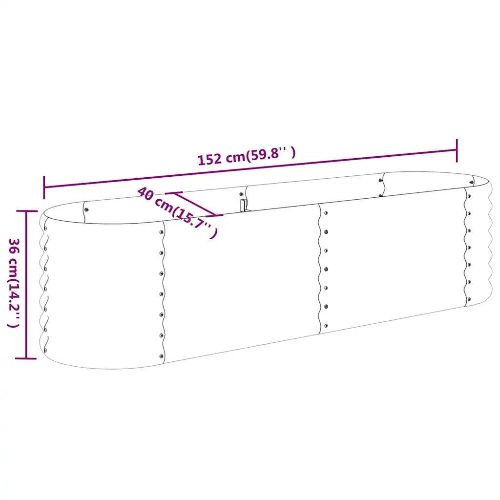 Letto da Giardino in Acciaio Zincato 152x40x36 cm Antracite 318871