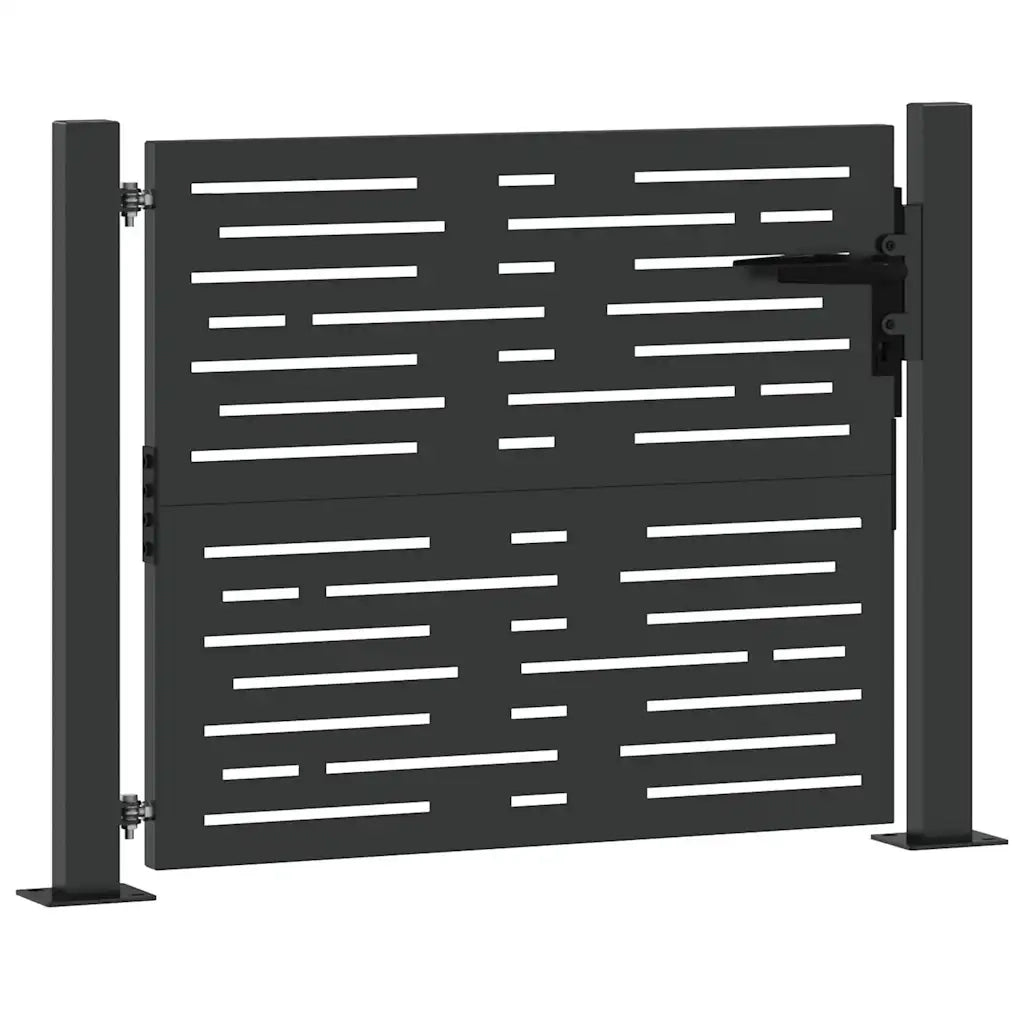 Cancello da giardino con blocco Nero 110 x 105 cm