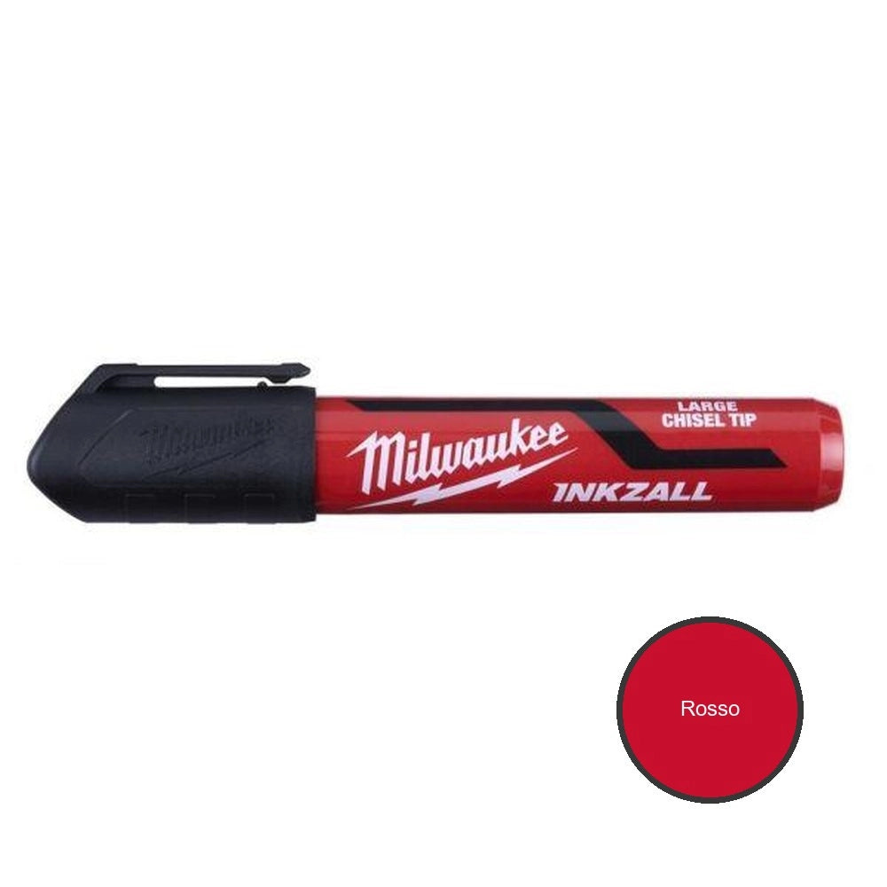 Pennarello indelebile milwaukee punta larga 6,2 mm *** colore- rosso, confezione 1