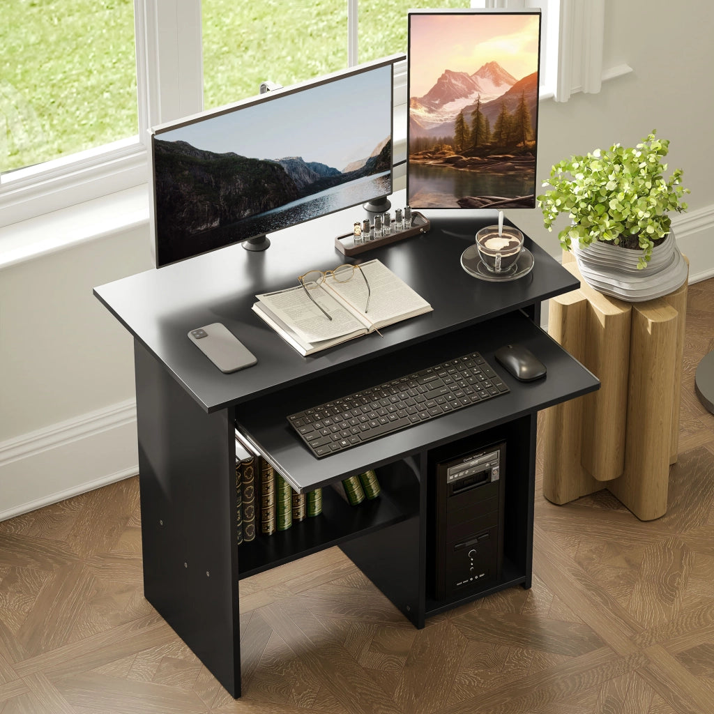 Scrivania Computer Tavolo ¨C Minimal ¨C Nero 80x45x75 cm