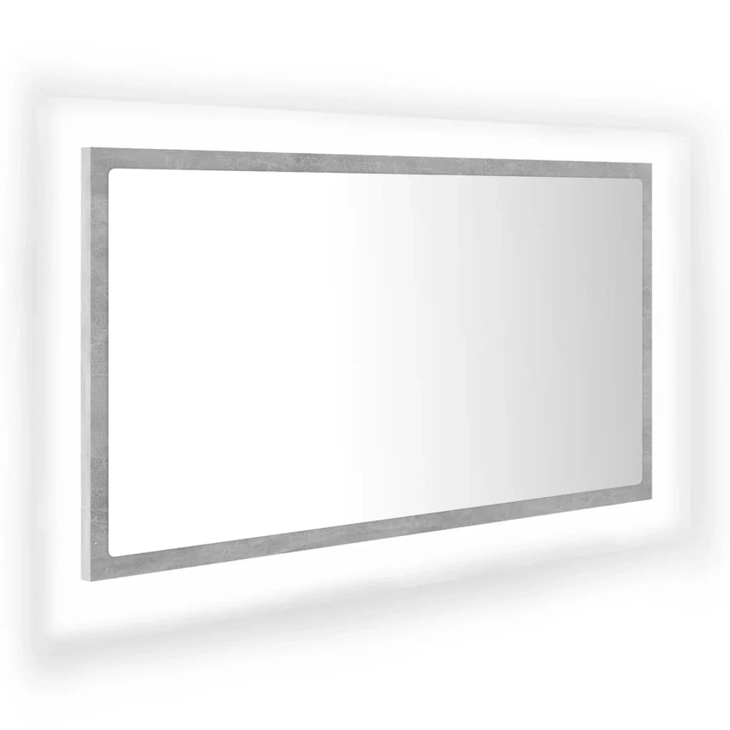 Specchio da bagno a LED 80 x 8,5 x 37 cm acrilico grigio 02_0006992