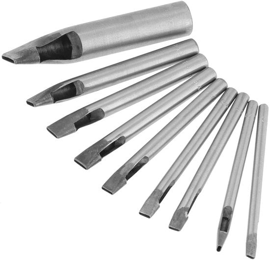 Set di perforatrici 9 pezzi - Piastra di perforazione in pelle - Set di lavorazione del cuoio