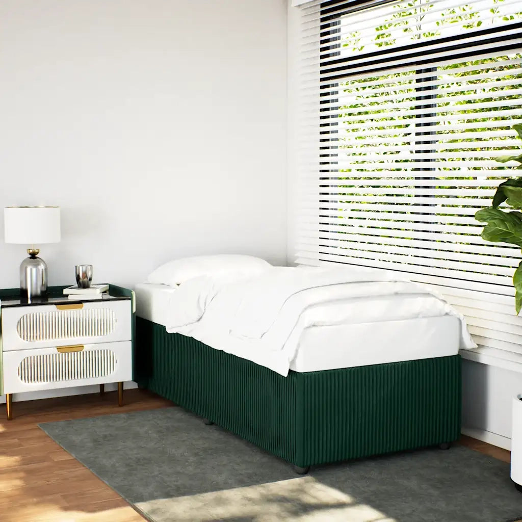 Letto singolo | Letto per adulti | Giroletto senza Materasso Verde Scuro 90x200 cm in Velluto