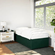 Letto singolo | Letto per adulti | Giroletto senza Materasso Verde Scuro 90x200 cm in Velluto