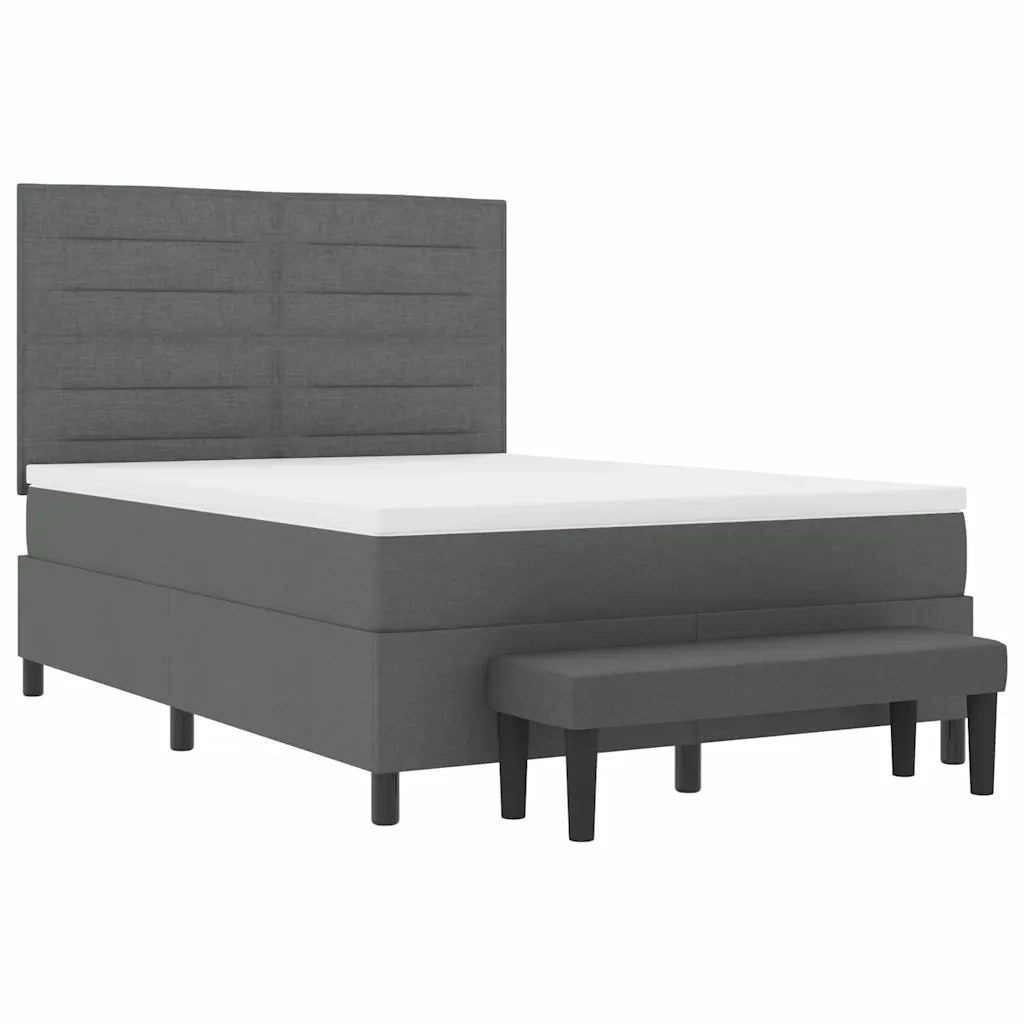 Letto a molle con cuscino Grigio scuro 140 x 190 cm Tessuto 3343989