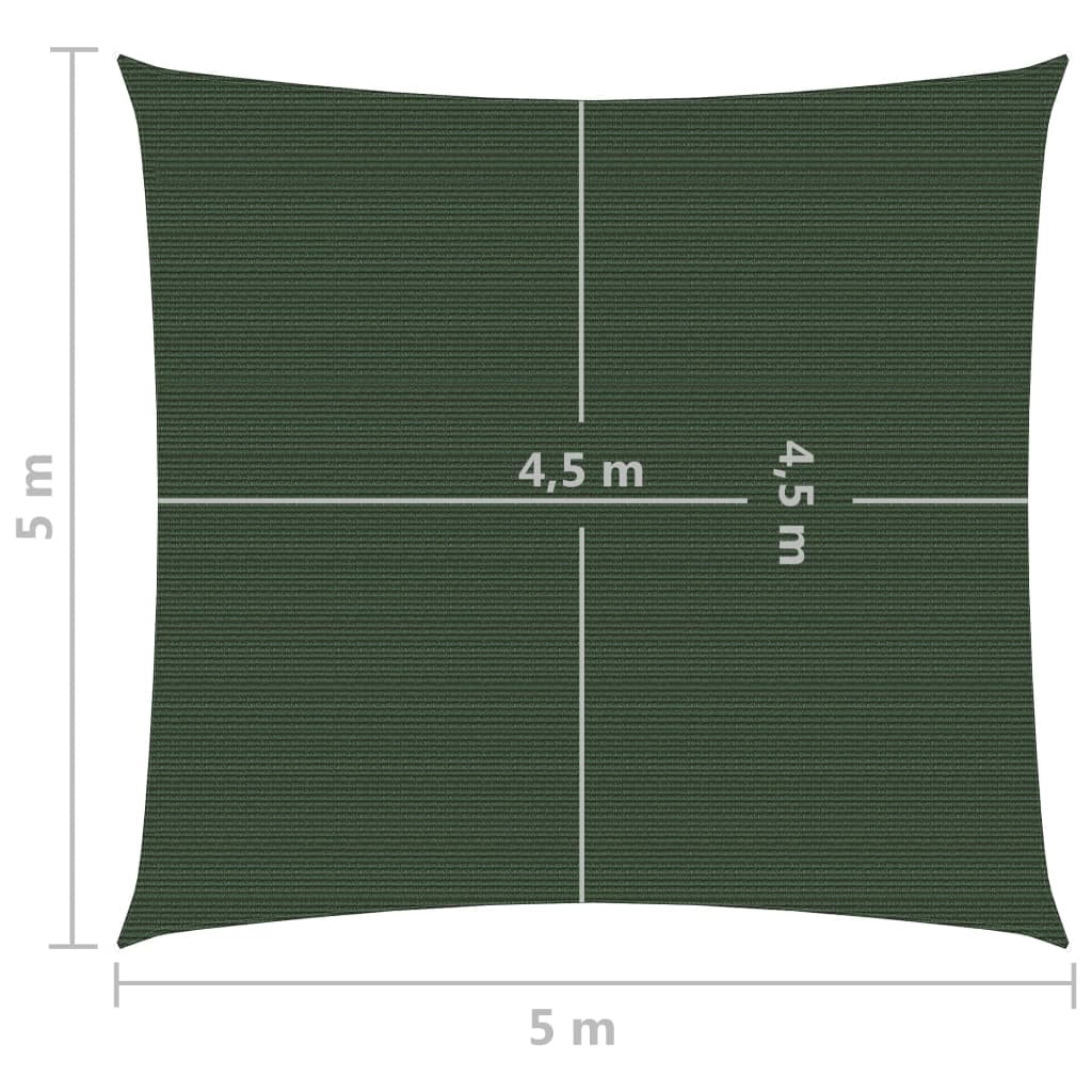 Tenda a vela 160 g/m² verde scuro 5 x 5 m HDPE 02_0009438