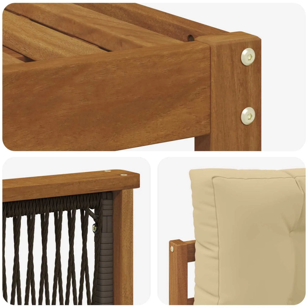Set di divani da esterno 9 pz Naturale e Beige 3383176