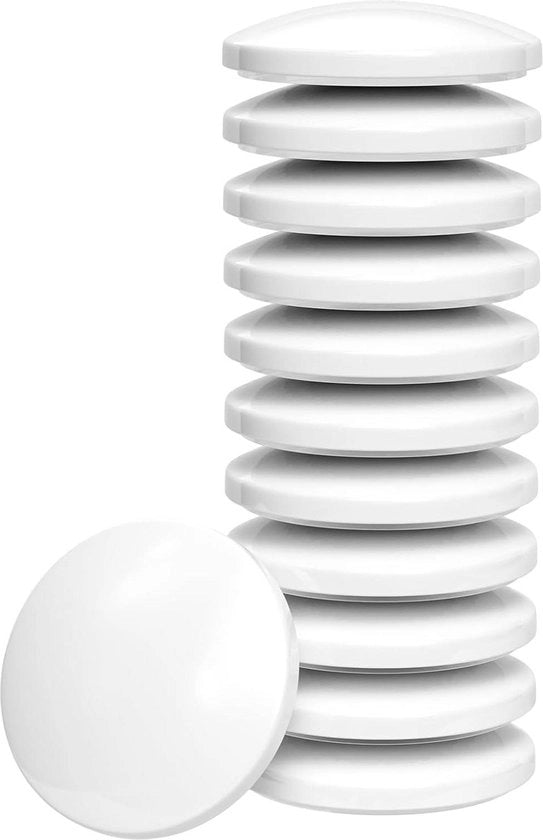 Stopperi per porta - Set da 12 pezzi - Buffer in gomma - Adesivo self-levigante - Stopper per porta - Buffer elastico - Bianco - Protezione per parete - Maniglione per porta - Per incollare - Bagno