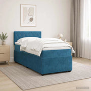 Letto box spring con materasso Blu 100 x 200 cm Velluto 3453081