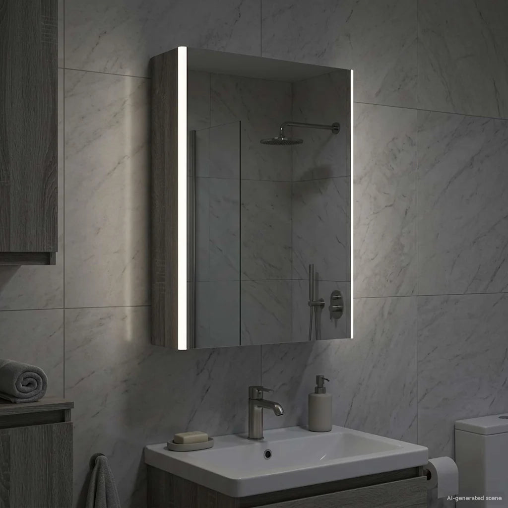Mobiletto per specchio da bagno Grigio Sonoma 889236