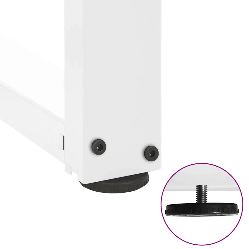 Gambe per tavolo da pranzo a forma di T 2 pz | Piede del tavolo bianche 60x35x(72-73) cm in acciaio