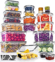 Set di contenitori a chiusura ermetica, 44 pezzi (22 contenitori + 22 coperchi), scatole per meal prep, da piccolo a grande, set di contenitori a chiusura ermetica per lavastoviglie, forno a microonde e conservazione a basso grado, privi di BPA
