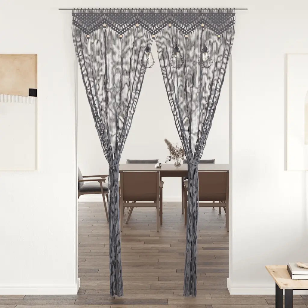 Tenda Macram¨¨ Antracite 140x240 cm in Cotone
