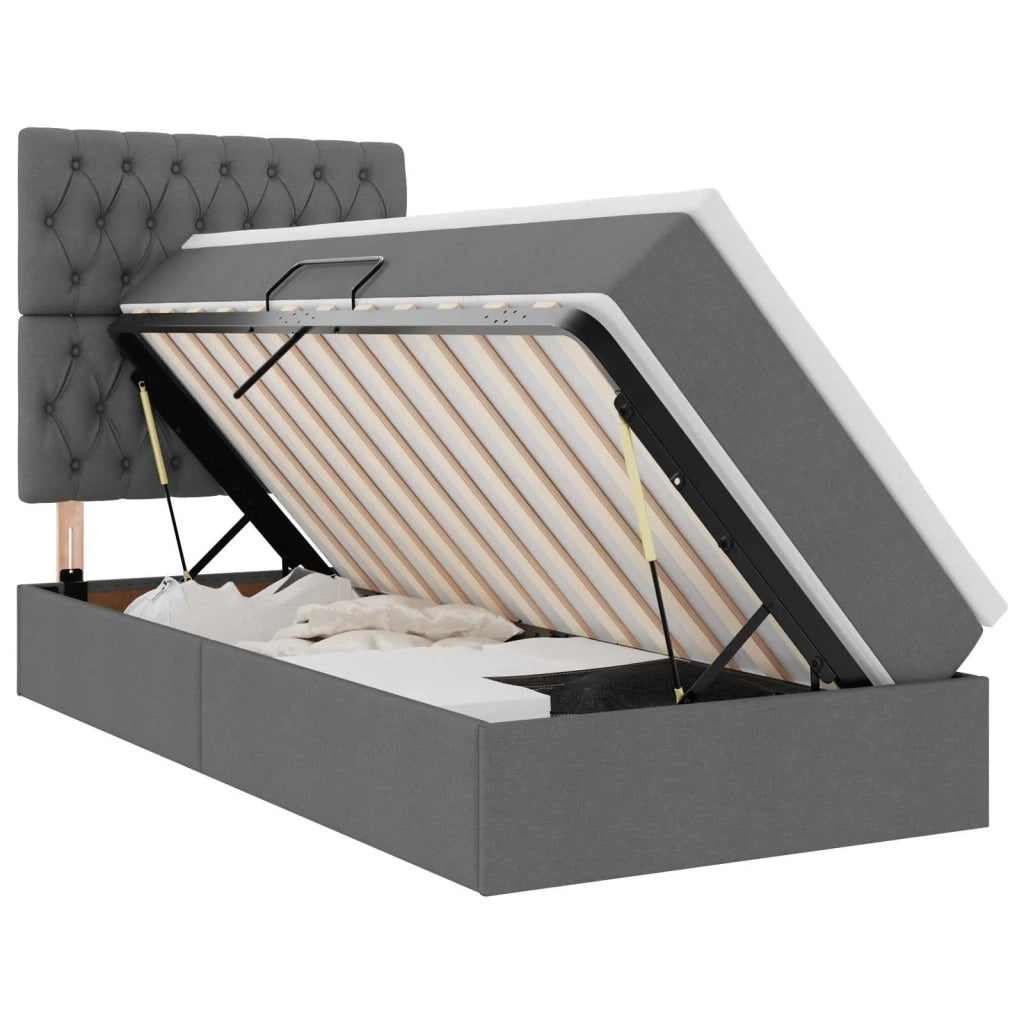 Letto con contenitore e materasso Grigio scuro 100 x 200 cm 3371824