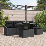 Set Divano da Giardino con cuscino 6 pcs Nero 3348989