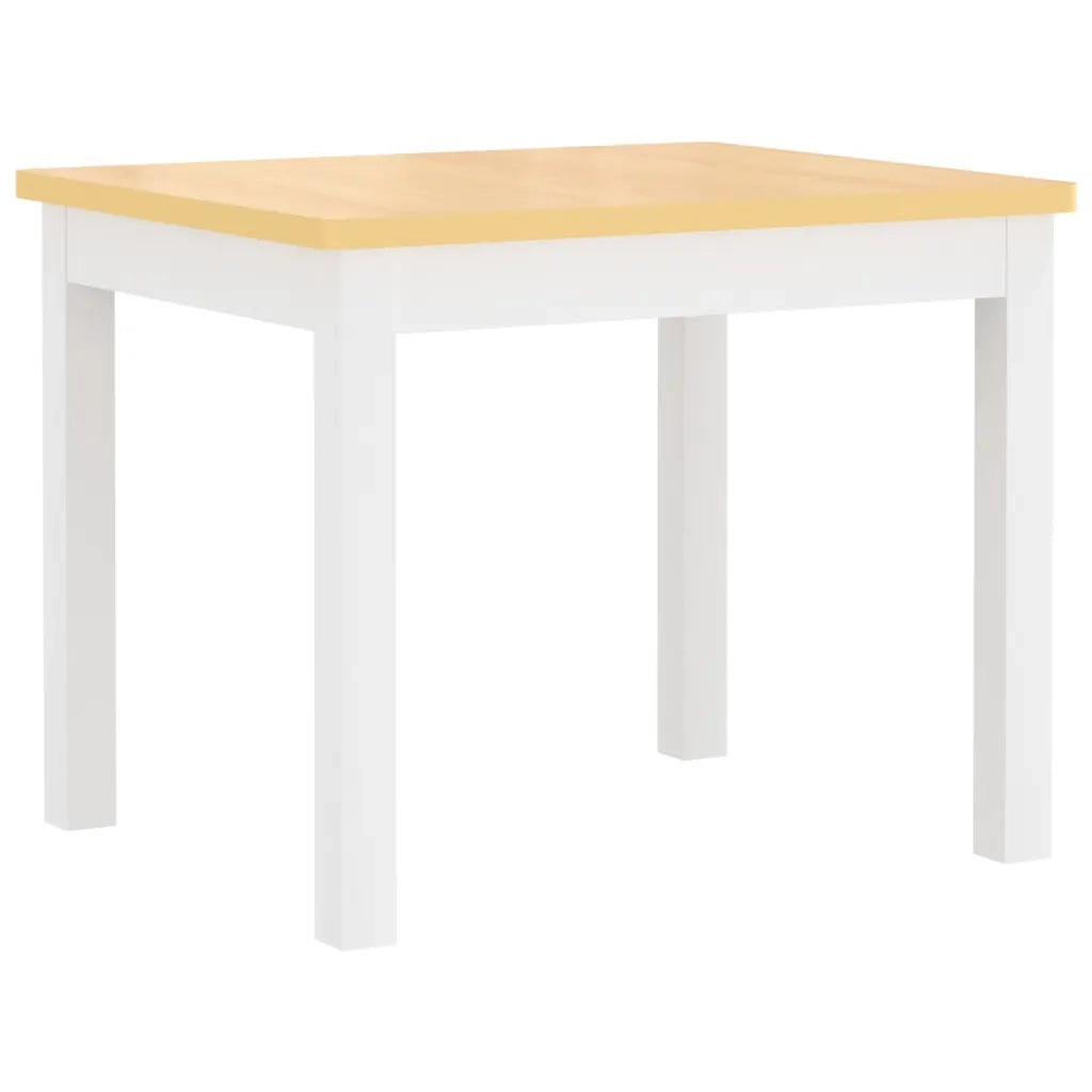 Set Tavolo e Sedie per Bambini 3 Pezzi Bianco e Beige in MDF 10410