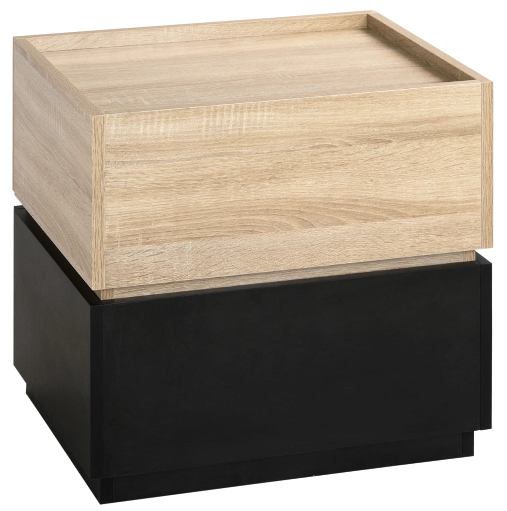 Comodino impilabile con 2 cassetti separabili; 50 x 40 x 47;5 cm; nero