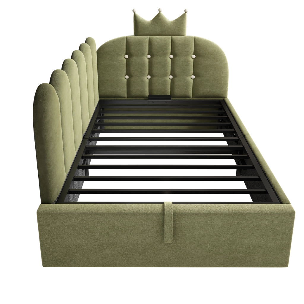 Letto da giorno 90x190 cm in velluto verde