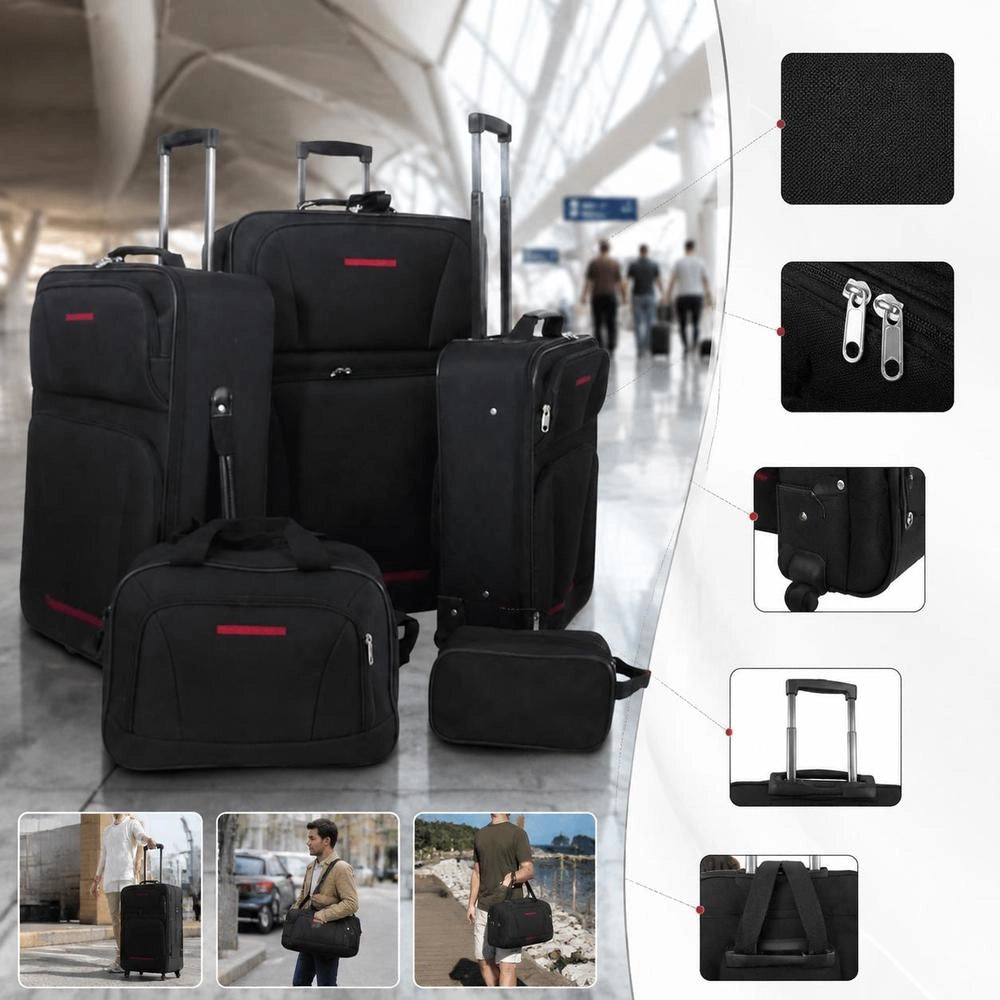 Travel Set Suitcase Set 5-piece Black