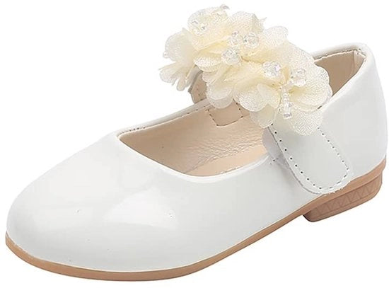 Scarpette casual per bambine con fiori, chiusura con elastico, stile elegante e comodo