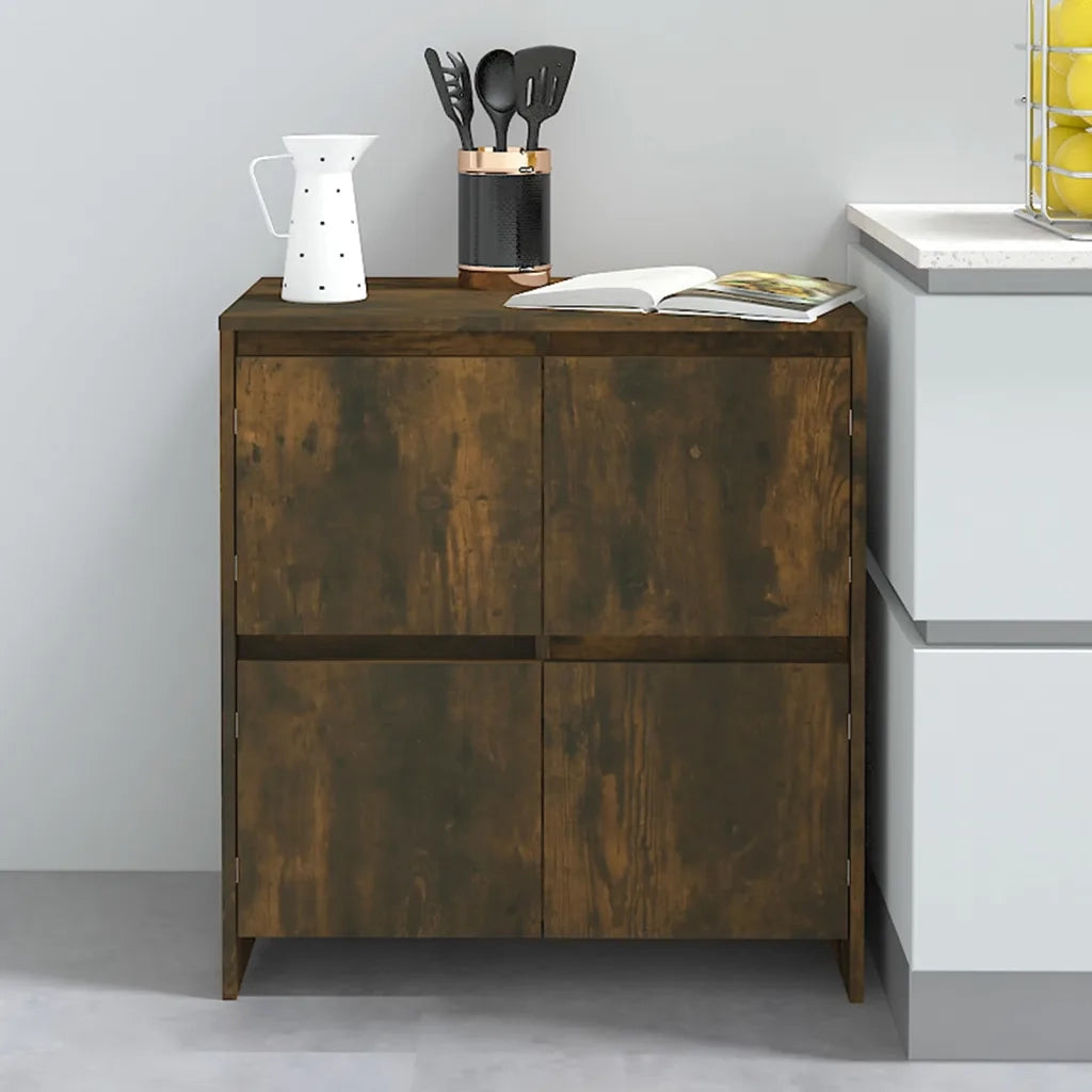 Credenza | Madia | Buffet da pranzo | Armadio da pranzo Rovere Fumo 70x41x75 cm in Truciolato