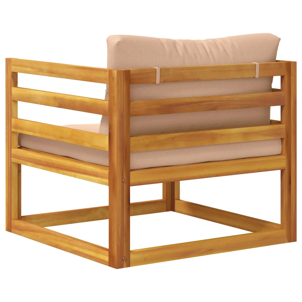 Poltrona modulare con cuscini Legno di Acacia Massello Naturale 42028339