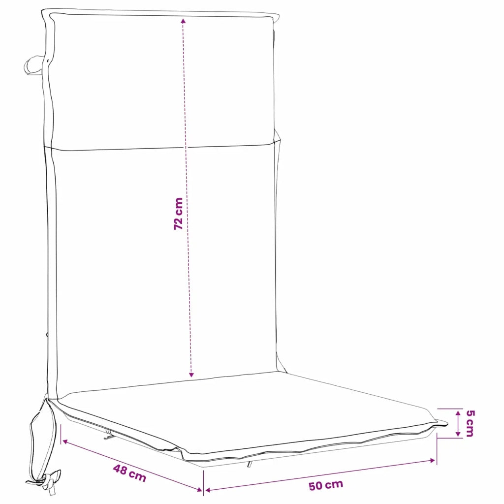 Cuscino per sedia a schienale alto GEMERT 2 pz 100% Poliestere 945687