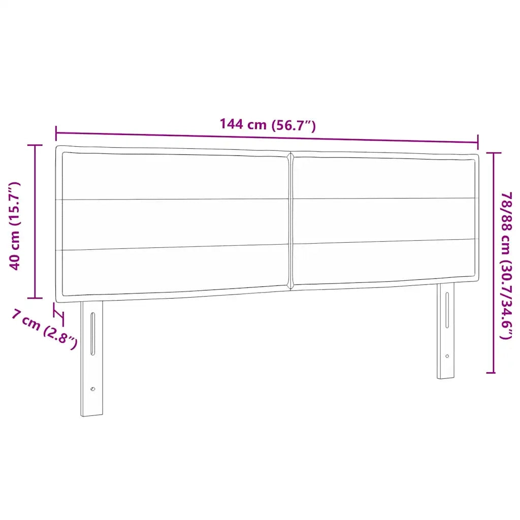 Testiera | Testata Nero 144 cm Tessuto