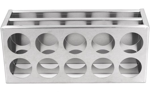 Sostegno di prova in acciaio inossidabile 304 - Osservatorio di tubo - Sostegno di tubo centrifugo - Deposito di prova di tubo - Laboratorio studio di chimica - 10 fori (40 mm) - Sostegno di tubo di prova