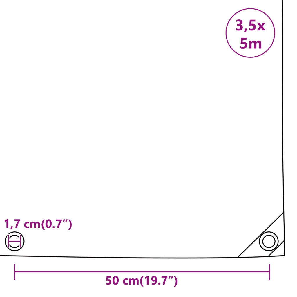Telone 650 g/m2 3,5x5 m Nero