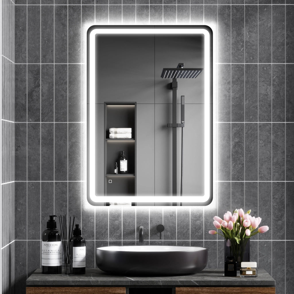 Specchio Bagno con Luce LED e Antiappannamento ¨C zephmum ¨C Bianco 70x100