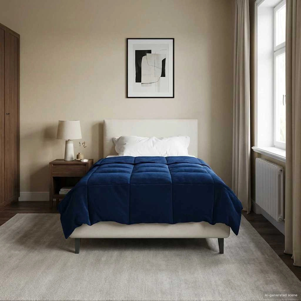 Duvet Invernale 155 x 220 cm Inverno Blu Scuro Traspirante 42026140