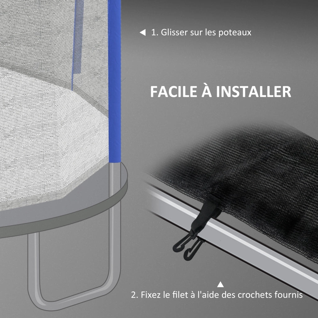 Rete di Sicurezza per Trampolino ¨C zephmum ¨C 366 cm Diametro, 8 Montanti