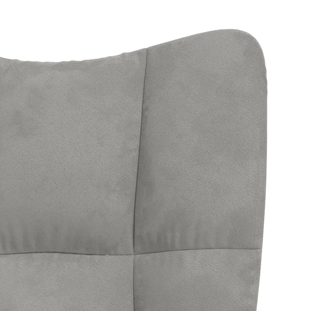 Sedia Relax Grigio Chiaro in Velluto 328117