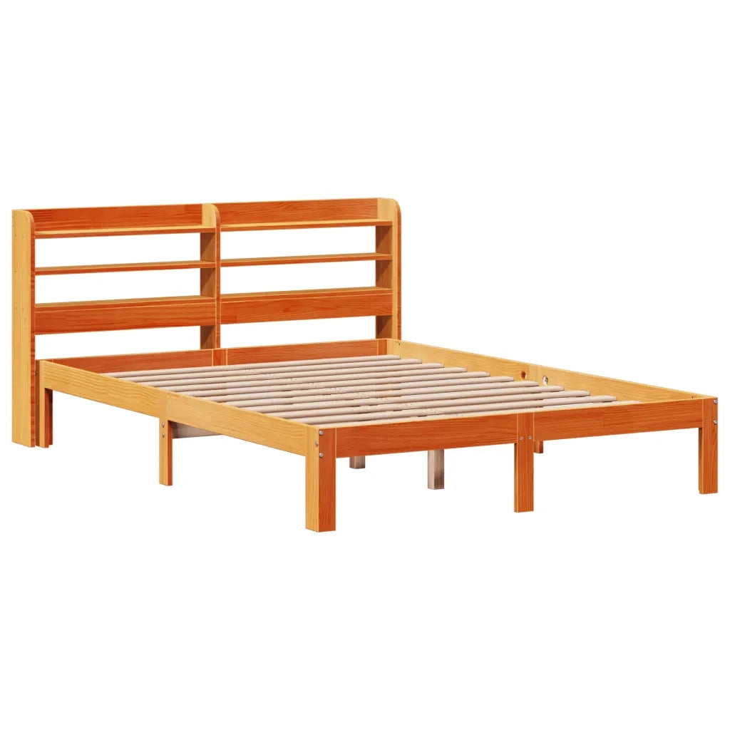 Letto senza Materasso Marrone Cera 135x190 cm in Legno di Pino 3306801