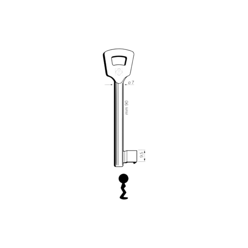 Chiave Patent 9NFHL Silca Zama Nichelata Satinata 5 Pezzi
