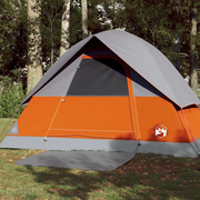 Tenda da Campeggio a Cupola 3 Persone-Tenda per Escursionismo Grigio e Arancione Impermeabile