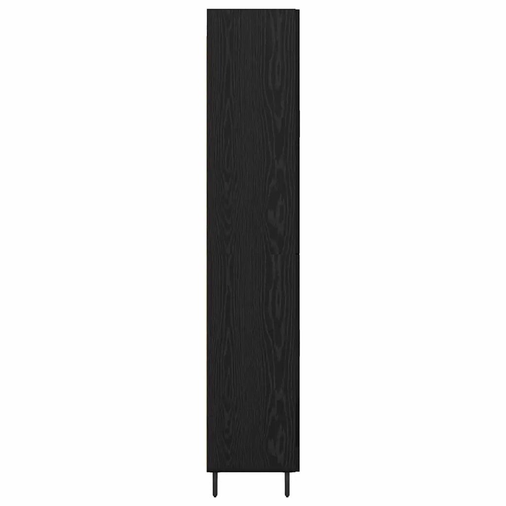 Credenza 2 pz | Madia | Buffet da pranzo | Armadio da pranzo Rovere nero Legno Stratificato e Vetro