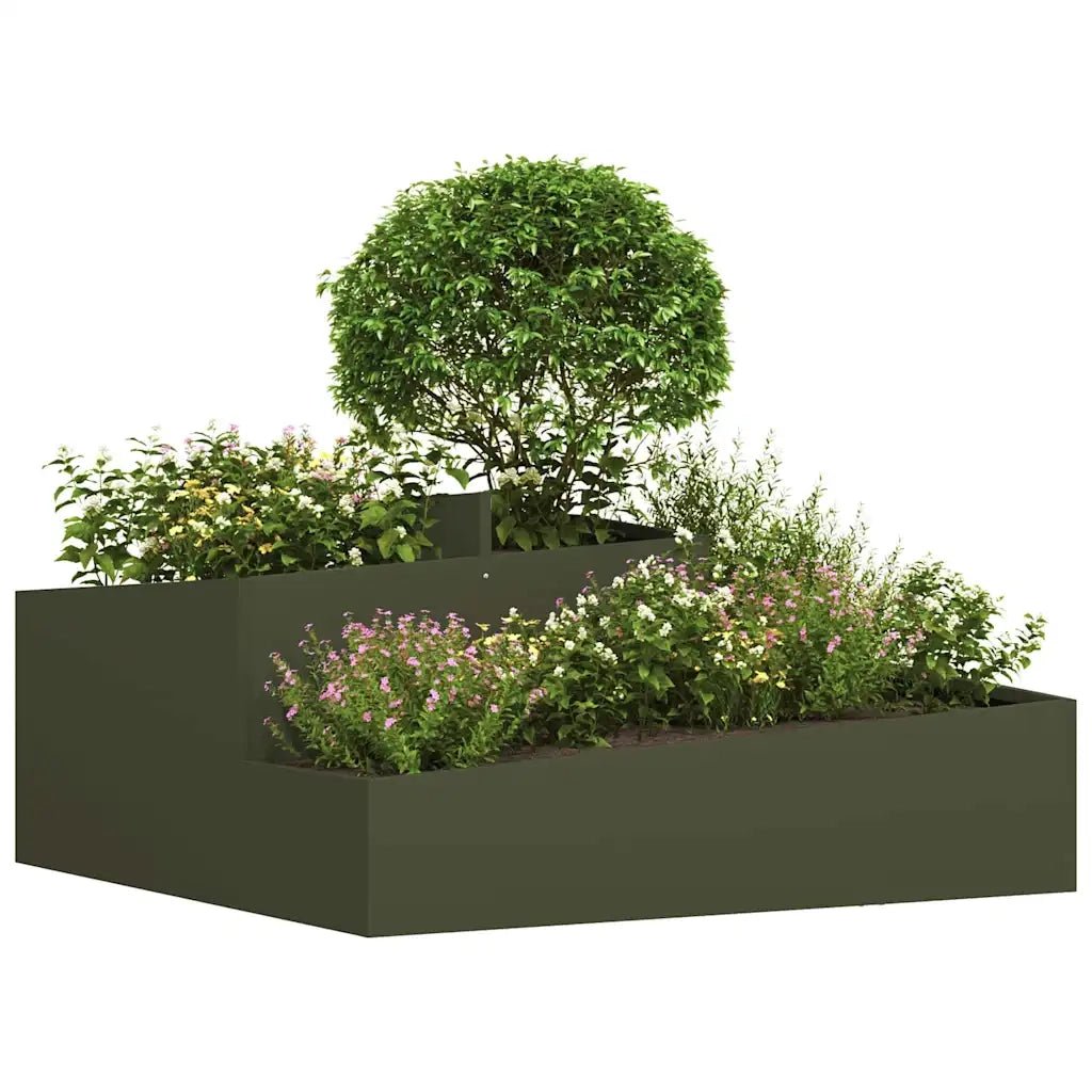 Fioriere | Cassetta per fiori | Vaso da giardino Verde oliva 100 x 100 x 50 cm