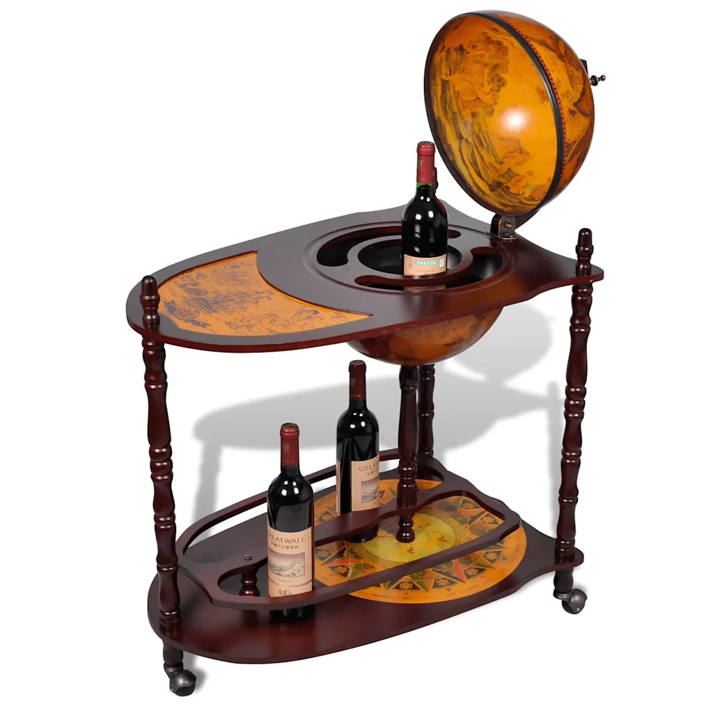 Bar a Globo Portavini Supporto in Legno Eucalipto Autoportante 240699