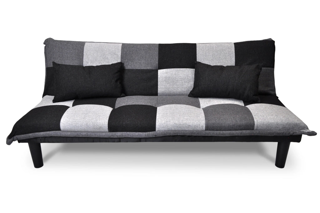 Divano letto clic clac in tessuto grigio scuro-chiaro-nero - Russell - DL-RU1001FB